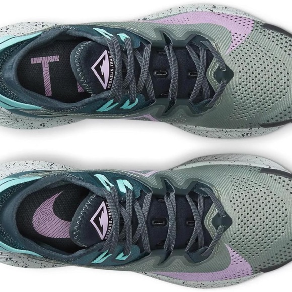 NIKE Air Zoom Pegasus Trail 2 Running Shoe - Spiral Sage & Atomic Teal - Picture 6 of 10